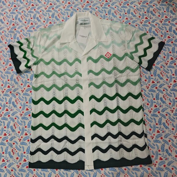 Casablanca Gradient Wave Crochet Shirt - Picture 1 of 6